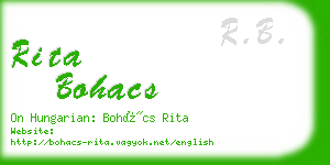 rita bohacs business card